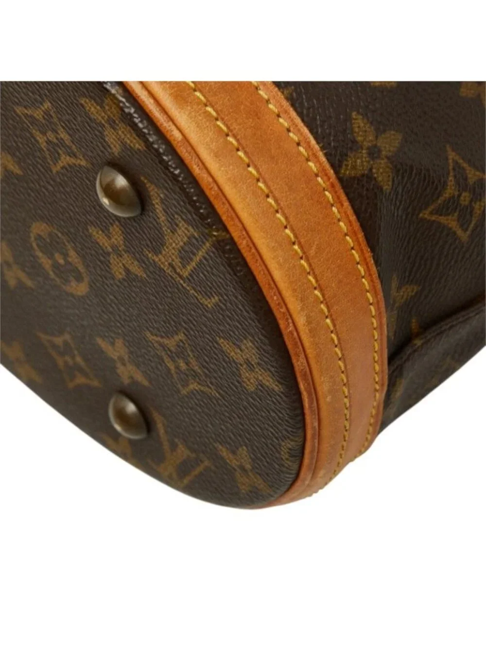 Louis Vuitton Monogram Bucket PM Shoulder Bag Brown Leather